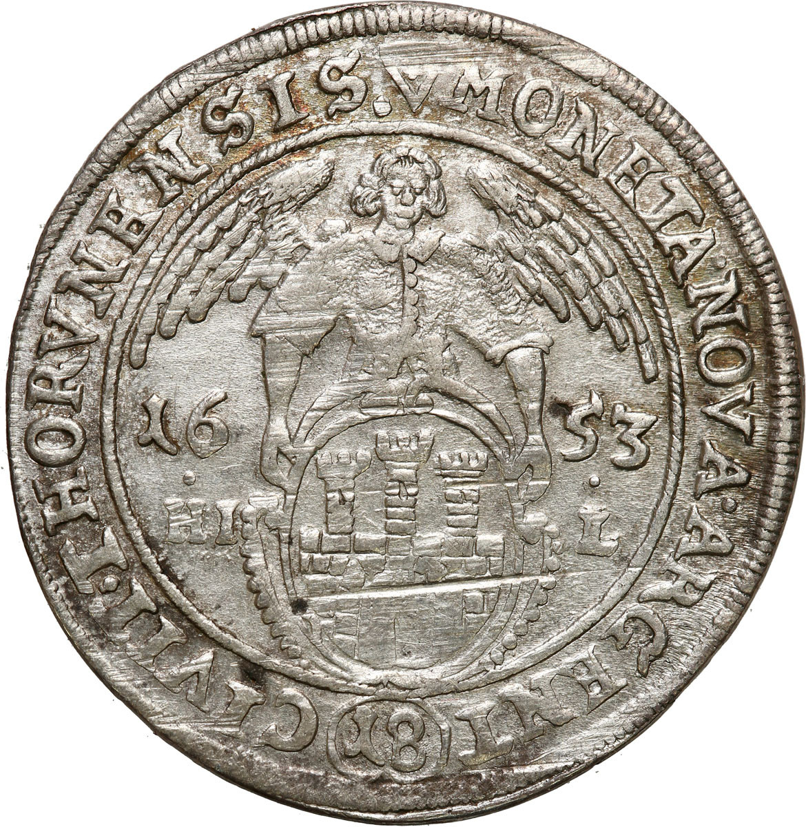 Jan ll Kazimierz. Ort (18 groszy) 1653, Toruń - RZADSZY ROCZNIK